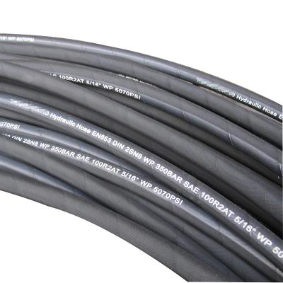 China Petroleum Base Hydraulic Fluids Steel Wire Hose Factory Outlet Hose Braided Rubber Hydraulic High Pressure Rubber Hose for sale