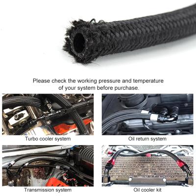 China Oil Cooler System SAE J1532 Black Cover Stainless Steel Transmission And Engine Oil Cooler Nylon Braided Hose for sale