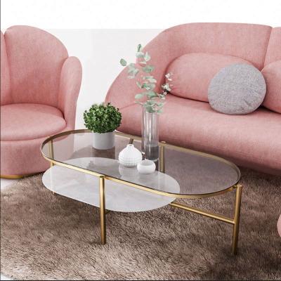 China (Other) New Nordic Fashion Iron Tempered Glass Adjustable Coffee Table for sale