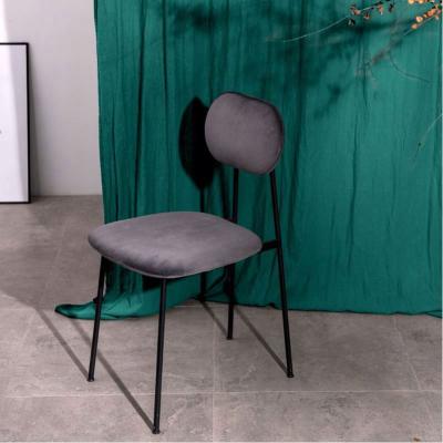 China Large Quantities Modern European Style Luxury Restaurant In Stock , Velvet Metal Dining Chairs for sale