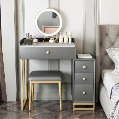 China Nordic Fashion Modern Simple Dressing(The Other)Adjustable With Mirror Dresser Bedroom Furniture Makeup Table Vanity Lighted Dresser Set for sale