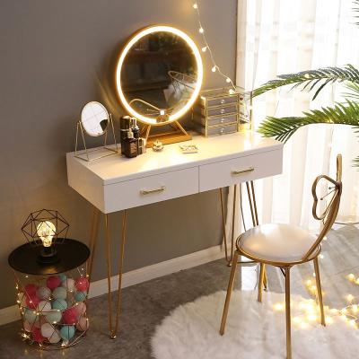 China Hot Sale Eco-friendly Dressing Table Furniture Bedroom Makeup Light China Factory Luxury Metal Dresser With Mirror for sale