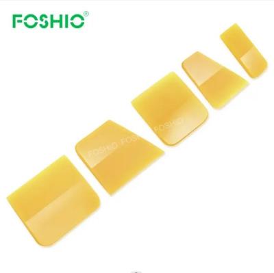 China Foshio Eco-friendly Design Car Vinyl Wrap Tool 5Pcs Ppf Yellow Rubber Squeegee Set for sale