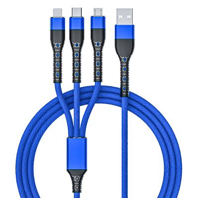 China MP3/MP4 Player Amazon Top Selling High Quality 6A Fast Charging Cable 3 In 1 Charger Cable With Data Transfer For HUAWEI Mobile Phone for sale