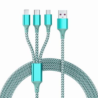 China MP3/MP4 Player 1.5M High Quality Usb Phone Cable 3 in 1 Fast Charging 3A Cable For iPhone Android Type C Xiaomi Huawei for sale