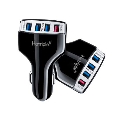 China Hottriple 12V 7A Mobile Phone Portable Car Charger Adapter 4 Ports QC3.0 USB Mobile Fast Charging Charger for sale