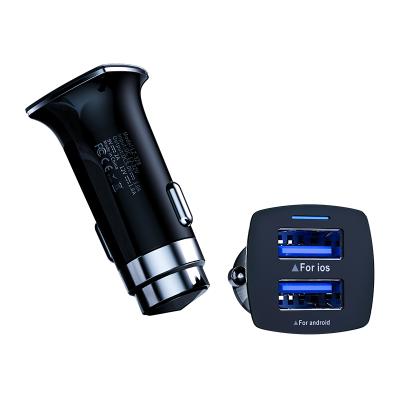 China Smart Mobile Phone Cell Phone Car Charger 12v-32v Dual USB Car Charging Adapter For IOS Android for sale