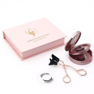 China 3 Pairs Natural Soft Magnetic Private Label High Quality False Eyelashes Invisible Magnetic Eyelashes False Eyelash With Eyeliner for sale