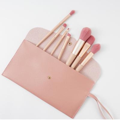 China Wholesale cosmetics simple style makeup brush custom made Vegan high quality wholesale private label logo 7pcs pink makeup brush for sale