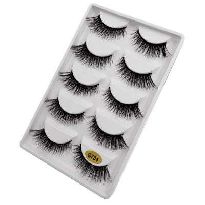 China 5 Pairs Private Label Wholesale 3D Faux Mink Eyelashes Handmade Curelty Free 3D Comfy Silk Lashes for sale