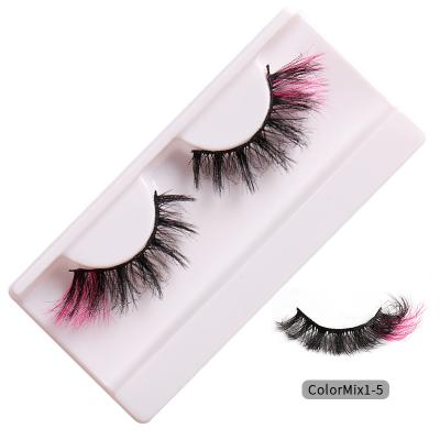 China New Comfortable 5 Pairs 3d Colored Eyelashes Mink Eyelash False Lashes 100% Silk False Dramatic Luxury for sale