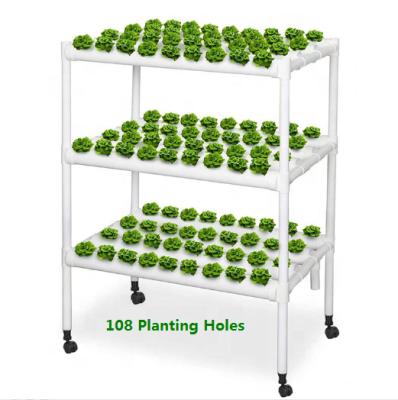 China PVC Modern Vertical Hydroponic Planting Rack NFT Channel 108 Planting Holes for sale