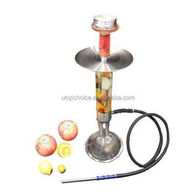 China Eco-friendly Hot Sale High Grade Round Bar New Stainless Steel Color Acrylic Hookah With Frozen Fruit Glass for sale