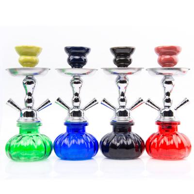 China Hookah Small Smoking Shisha Chicha Pumpkin Hookah Shisha Chicha Stainless Steel Base 2 Hose Glass Aluminum Hookah for sale