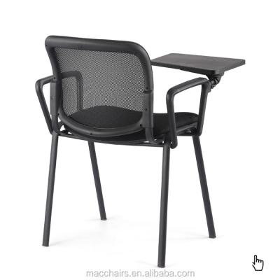 China (Height) adjustable student mesh chair with writing pad/ISO chair with writing board/metal frame student school chairs with desk for sale