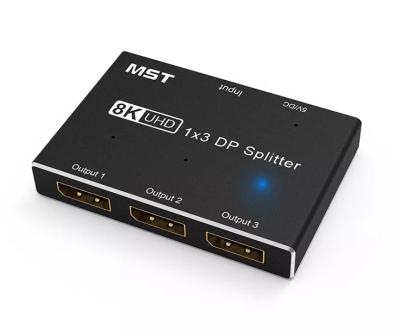 China New Technology Displayport MST SST Splitter DisplayPort 8K Splitter Support 8k@30Hz 4K@120Hz 79.5*54.9*13mm for sale