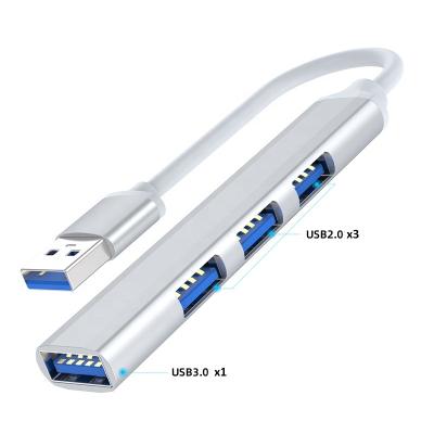 China Wholesale High Quality Aluminum Alloy Mobile Phone Charging 4 Ports USB 2.0 USB 3.0 HUB Adapter for Mobile Phone, Desktop, Laptop for sale