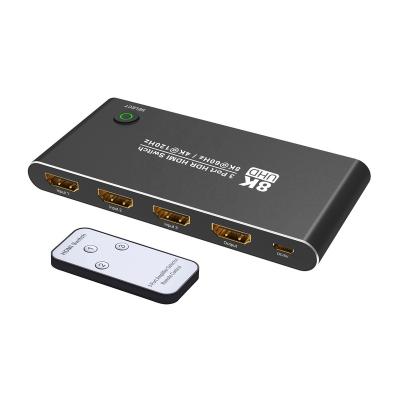 China Ultra HD 2.1 48Gbps 8K@60Hz 4K@120Hz Splitter Switcher Converter 8K HDMI High Speed ​​Switch 3x1 HDSW321 for sale