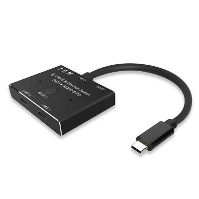 China 8K USB-C Switch Adapter Bi-direction Switch 100W 10Gbps Power Supply 8K@30Hz 4K @120Hz Data Shows 1.4 Port TSW221 Specification for sale