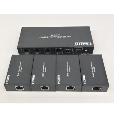 China High quality HDCP 3D 4K 60hz HDMI splitter over Ethernet long distance 70M cat6 cable INEX0104UK for sale