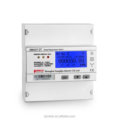 China Modbus RTU Three Phase CT Connected Din Rail Energy Meter 3*230/400V 1.5 6 A Class1.0 for sale