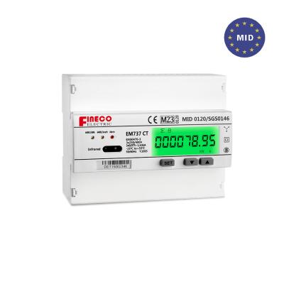 China EM737 CT 3*230/400V 1.5(6)A smart kwh meter MID approved bi-directional modbus energy smart meter for sale