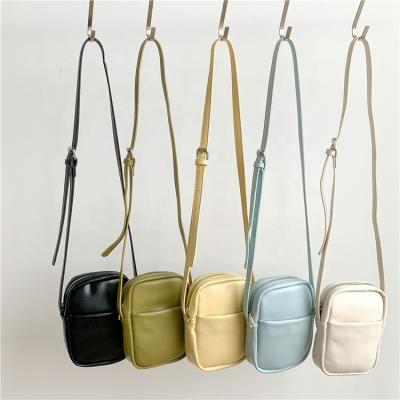 China Fashion simple cross shoulder bags soft pu leather colorful bags other 2022 wholesale korean women mini body bag women for sale