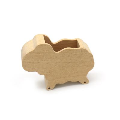 China Eco-friendly China Stationery Wooden Pen Pot Pencil Holder Ballpen Case Box For Desk Organizer for sale