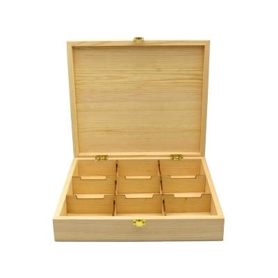 China China Holiday Decoration Gift Wooden Crate Box For Refined Oil Bottles Customized Natural Wooden Box for sale