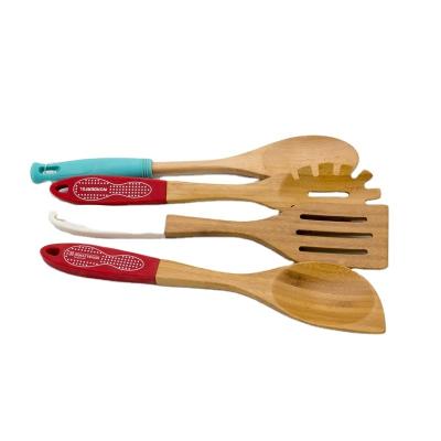 China Sustainable Bamboo Utensil Set Wooden Spoons And Spatula Utensil Set for sale