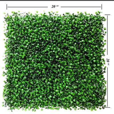 China Plastic Artificial Boxwood Hedge Panels, UV Protected Faux Greenery Mats for Outdoor or Indoor Decoration, 20