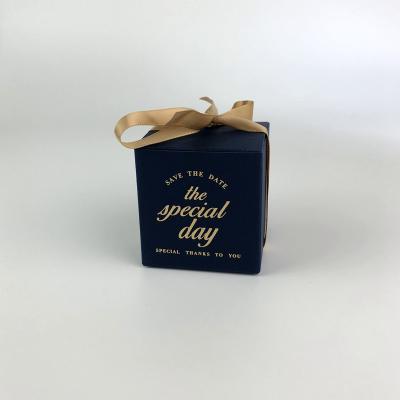 China 2019 Recyclable New Wedding Candy Box With Ribbon For Gift Packaging Paper Box for sale