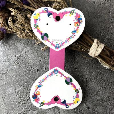 China Jewelry Heart Design Folded Necklace Paper Card Stud Earring Hanging Card With Full Printing for sale