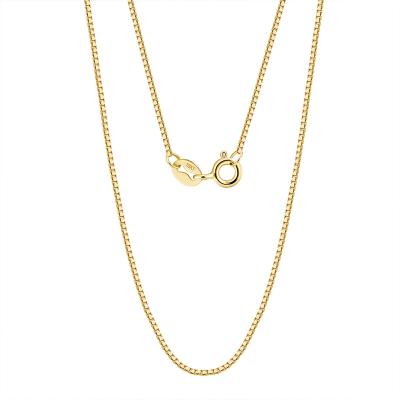 China RINNTIN EC05 White 18K Real/Rose/Yellow Gold 0.6mm Box Lead Free Nickel Free Solid Chain For Women Pure Gold Jewelry for sale