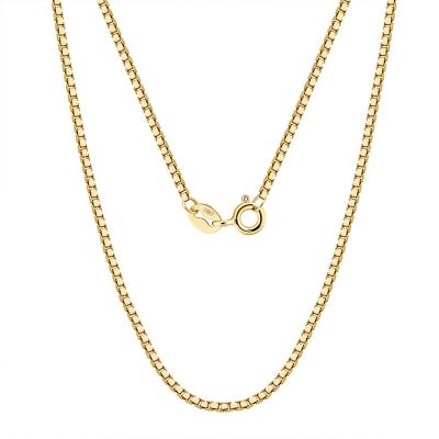 China RINNTIN EC05 Wholesale Pure Lead Free Nickel Free Jewelry Real White 18K Solid Gold Chain/Rose/Yellow Gold 1.0mm Box For Women for sale