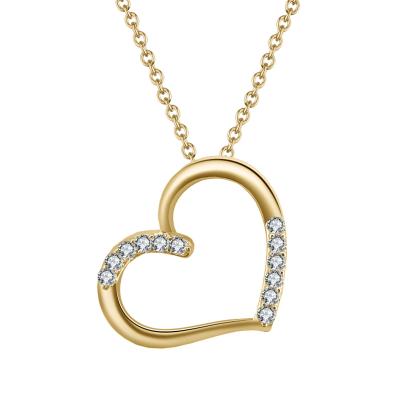 China RINNTIN GN12 Moissanite Necklace 14K 18K Solid Gold Heart Pendant Necklace Jewelry CLASSIC Tasty Color Jewelry Gifts D for sale