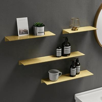 China Wall Mounted Type 30-50cm Modern Brushed Black White Gold Bathroom Storage Rack Shelves Wall Shelf for sale