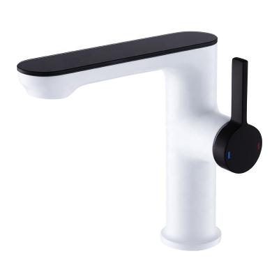 China Black White Hot Cold Temperature LED Display Mixer Non-electric Touch LED Digital Light Basin Faucet for sale