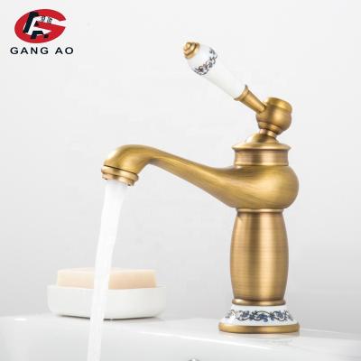 China Other Brass Bronze Brass Basin Faucets Single Handle Water Mixer Taps Crane Faucet Antique Finish Handle Water Mixer Taps for sale