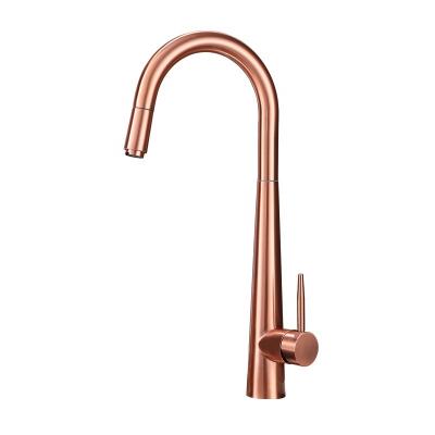 China Other Pull Out Kitchen Sink Faucet Red Brushed Gold Touch Mixed Stainless Steel Mixed Tap Faucet for sale