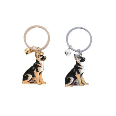 China Holiday Decoration Wolf Dog Christmas Bell Christmas Gift Metal Key Chain Key Chain for sale