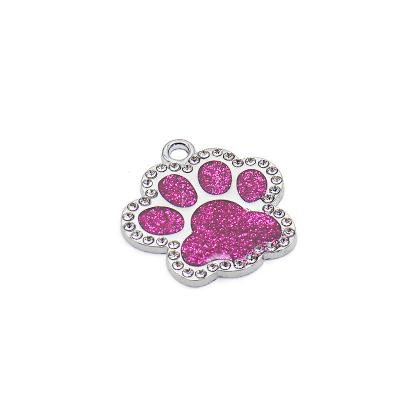 China Alloy Student Gift Cat Pending Footprint Key Chain Metal Blingbling Key Chain Christmas Gift for sale