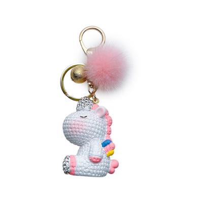 China Unique Bag Accessories OEM/ODM Plush Unicorn Toy Mini Animal Key Chain for sale