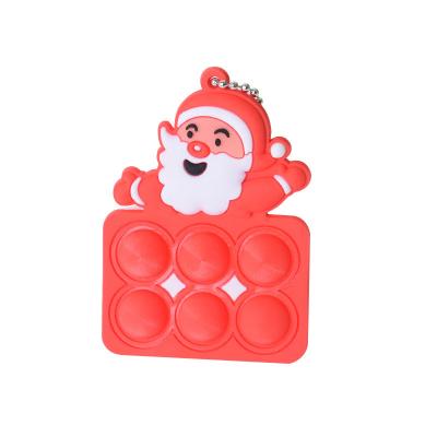 China Christmas Gift Overseas Hanging Christmas Tree Ornament Santa Claus Picture Plastic Head Chain Pendant New for sale