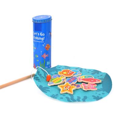 China Cartoon Entertainment Educational Magnet Fishing Game Toys With Iron Box for sale