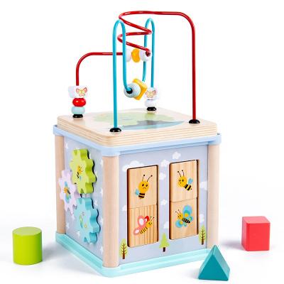 China Kearning Earlier Games Child Intelligence Education Activity Cube Educational Magic Wooden Toys For Children for sale