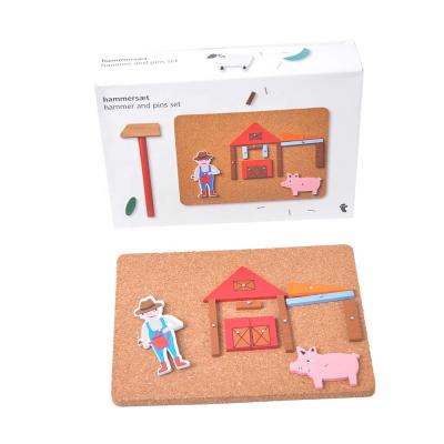 China Toy Safety And Eco Friendly Cartoon Big Material Farm Trucks Design Hammer And Pin DIY Set for sale