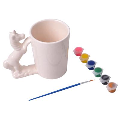 China DIY Painting Kids Handmake DIY Painting Toy Paint Your Own Unicorn Mug Set For Kids for sale