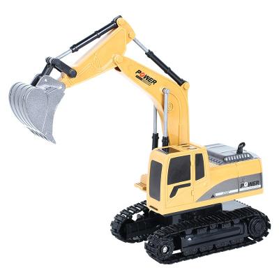 China Eco-friendly Material Kids 6 Channel 2.4G RC Simulation Engineering Toys Alloy Plastic Electric Wireless Remote Control Mini Excavator for sale