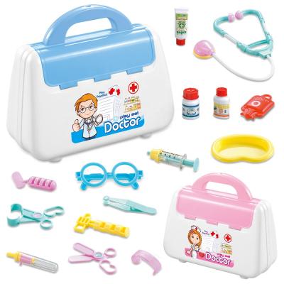 China Hot Selling Non-Toxic Material Doctor Toys Suitcase With Storage Box Kids Wooden Toys Children Role Play For Girls for sale